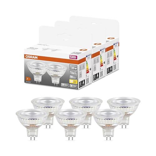 OSRAM Niedervolt-LED-Reflektorlampen MR16 mit Retrofit-Stecksockel, 35 Watts Ersatz, GU5.3, 2700 Kelvin, Glass, 6-er Pack von OSRAM Lamps