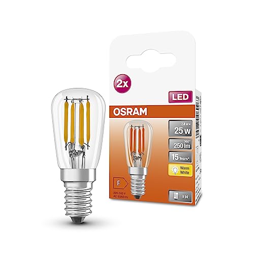 OSRAM SPECIAL T26 FIL 25 kleine LED-Speziallampe mit E14-Schraubsockel, extrem kleine Bauform, Doppelpack, 2,8W, 250lm, 2700K, warmweißes Licht, gute Rundum-Lichtausstrahlung, lange Lebensdauer von Osram