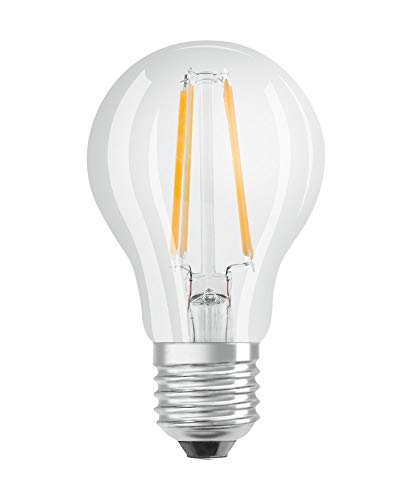 OSRAM STAR+ Dimmbare Filament LED Lampe mit E27 Sockel, Warmweiss (2700K), 7W, 3-stufig dimmbar per Klick, klassische Birnenform, Ersatz für 60W-Glühbirne, klar, LED THREE STEP DIM CLASSIC A, 4er-Pack von Osram