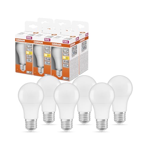 OSRAM SUPERSTAR+ CLASSIC A 60 FR LED-Lampe mit sockel E27, Kolbenform, 9,4W, 806lm, 2700K, warmweißes Licht, stark reduzierter Blauanteil, geringere Augenbelastung, sehr energiesparend,6-Pack von Osram