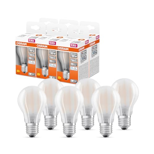 OSRAM SUPERSTAR+ CLASSIC A GLFR 40 LED-Lampe, E27, Kolbenform, 3,4W, 470lm, 2700K, warmweißes Licht, stark reduzierter Blauanteil, geringere Augenbelastung, dimmbar, geringer Energieverbrauch,6-Pack von Osram