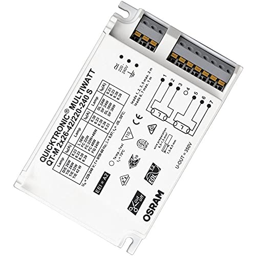 OSRAM Lamps elektronisches Vorschaltgerät (EVG), QUICKTRONIC MULTIWATT, EVG LL/KLL non-DIM, QT-M 2X26-42/220-240 S 4008321110022 Weiß von Osram