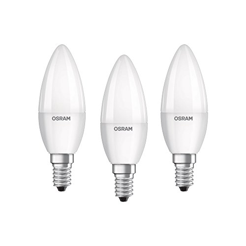 Osram E14 Base Classic B 40 LED-Leuchtmittel | 4,9 W — 40 W entspricht Glühlampe, Kerzen/mattes LED-Leuchtmittel, warmweiß — 2700 K, 3 Stück (1er Pack) von Osram