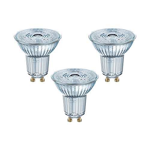 Osram LED Base PAR16 Reflektorlampe, mit GU10-Sockel, nicht dimmbar, 4,3= Ersetzt 50 Watt, 36° Ausstrahlungswinkel, Kaltweiß - 4000 Kelvin, 3er-Pack von Osram
