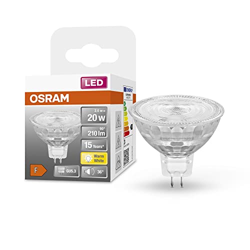 OSRAM Superstar Reflektorlampe für GU5.3-Sockel, klares Glas ,Warmweiß (2700K), 345 Lumen, Ersatz für herkömmliche 35W-Leuchtmittel, dimmbar, 6-er Pack von Osram