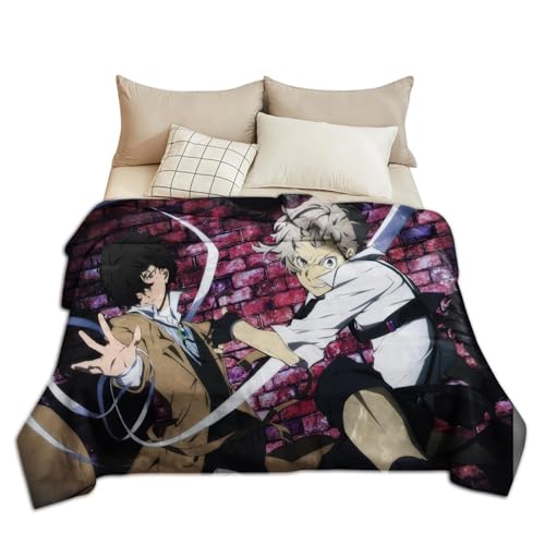 OSRDFV Bungo Stray Dogs Decke Kinderbettwäsche Anime Flanell Decke Ganzjahresausruhebettdecke Geburtstagsgeschenk (Bungo Stray Dogs - 04, 125cm x 200cm) von OSRDFV