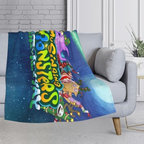 OSRDFV My Singing Monsters Decke – Cartoon Anime Wubbox Furcorn Thema Druck Weich Flauschige Flanell Mittagspause Decke, Ganzjahresaus-Ruhe-Bettwäschedecke (Meine singende Monsters-07, 80cm x 120cm) von OSRDFV