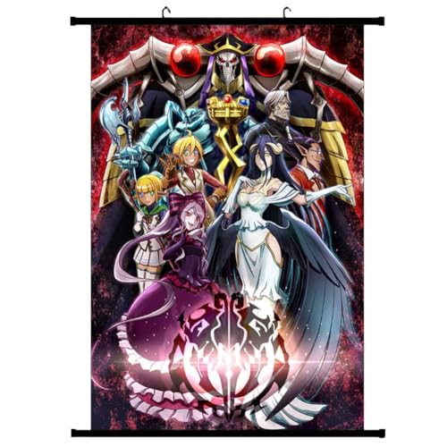 Overlord Anime Wall Scroll Poster Albedo Anime 3D Drucke Charakter Muster Scroll Poster Kunst Decor Leinwand (Typ10) von OSRDFV