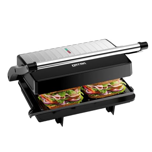 OSTBA Paninitoaster, 1000W Kontaktgrill XXL, Elektrischer Panini Grill mit Antihaftbeschichtung, 180-Grad-Öffnung, Kontrollleuchte, Leicht zu Reinigen von OSTBA APPLIANCE