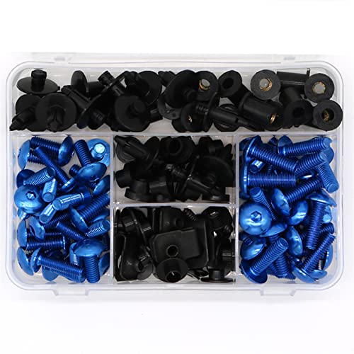 Bolzenschraube Für H-ONDA VTR 1000 RC51 VTR1000F VFR 750 800 VFR1200F M5 M6 Komplettes Verkleidungsschrauben-Kit Blechmuttern Verkleidungsclips (Color : Blu) von OSTREY