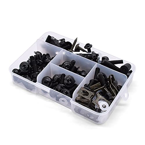 Bolzenschraube Für Suzuki GSXR GSX-R 600 750 1000 K1 K2 K3 K4 K5 K6 K7 K8 M5 M6 Motorrad Verkleidung Schrauben Windschutzscheibe Körper Federbolzen Kit (Color : Nero) von OSTREY
