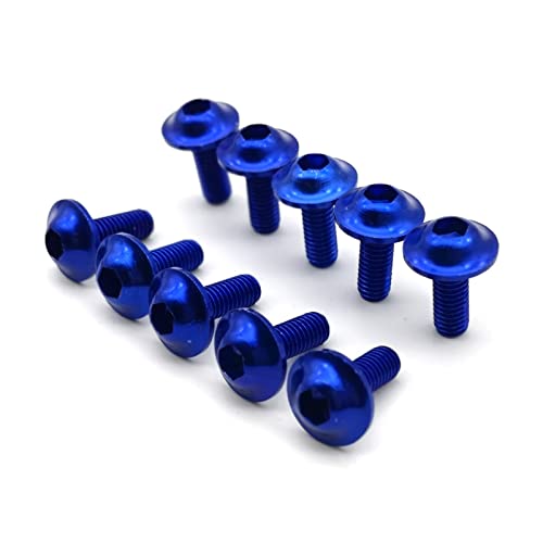 OSTREY Bolzenschraube 10 Stück Motorradschrauben Schraube M5 X 16 Mm Aluminium Zierschrauben Blau 20 Mm Schrauben Schrauben M5 Kappenkopf von OSTREY