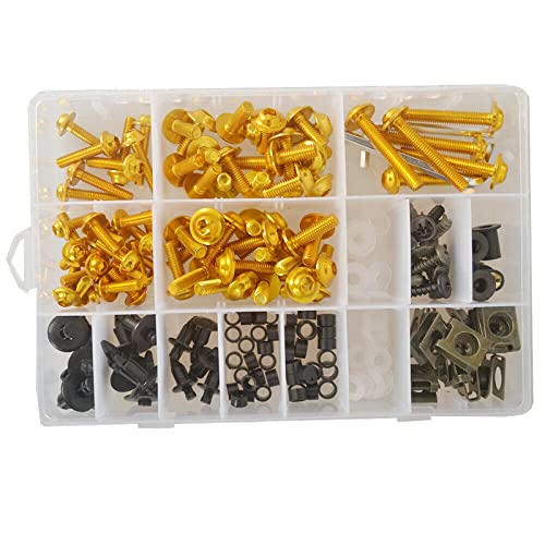 OSTREY Bolzenschraube Motorradzubehör 200x Verkleidungskörper Schrauben Kit Schrauben Clip Für Kawasaki Für Ninja ZX12R ZX12 R ZX 12R ZX 12 R Ganzjährig(Gold) von OSTREY
