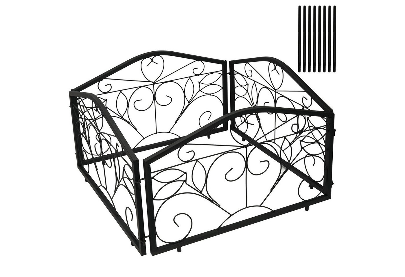 OSTWOLKE Beetbegrenzung Beetzaun Zierzaun Metall 4 Zaunelemente, Beeteinfassung, Metallbordüre, Landschaftszaun für Blumenbeet, Bäume, Tierbarriere OSTWOLKE Beetbegrenzung Beetzaun Zierzaun Metall 4 Zaunelemente, Beeteinfassung, Metallbordüre, Landschaftszaun für Blumenbeet, Bäume, Tierbarriere von OSTWOLKE