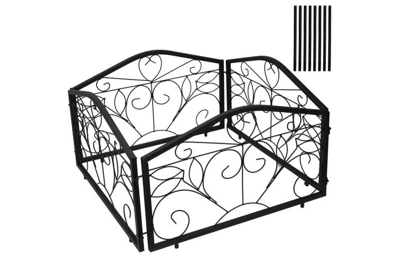 OSTWOLKE Beetbegrenzung Beetzaun Zierzaun Metall 4 Zaunelemente, Beeteinfassung, Metallbordüre, Landschaftszaun für Blumenbeet, Bäume, Tierbarriere von OSTWOLKE
