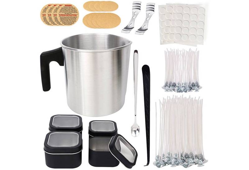 OSTWOLKE Bienenwachskerze Kerzenherstellung Kit DIY Candle Making Kit mit Kerzendocht Kerzentopf (1-tlg) von OSTWOLKE
