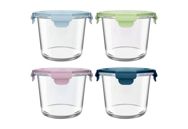 OSTWOLKE Frischhaltedose 4er Set 710ml Glasbehälter mit Deckel Meal Prep Gläser Salatschüssel, Borosilikatglas, Luftdichte OSTWOLKE Frischhaltedose 4er Set 710ml Glasbehälter mit Deckel Meal Prep Gläser Salatschüssel, Borosilikatglas, Luftdichte von OSTWOLKE