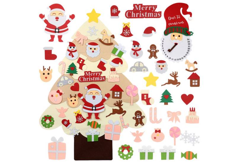 OSTWOLKE Künstlicher Weihnachtsbaum DIY Weihnachtsbaum Filz-Weihnachtsbaum Set Weihnachtsdeko Wandbehang von OSTWOLKE