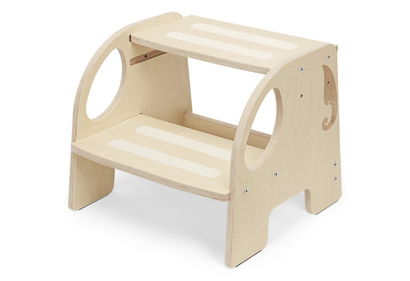 OSTWOLKE Tritthocker mit 2 Stufen Holzhocker für Kinder Montessori Hocker (1 St), Kindertreppchen Schemel für Bad, Küche, Kinderzimmer ab 2 Jahre von OSTWOLKE