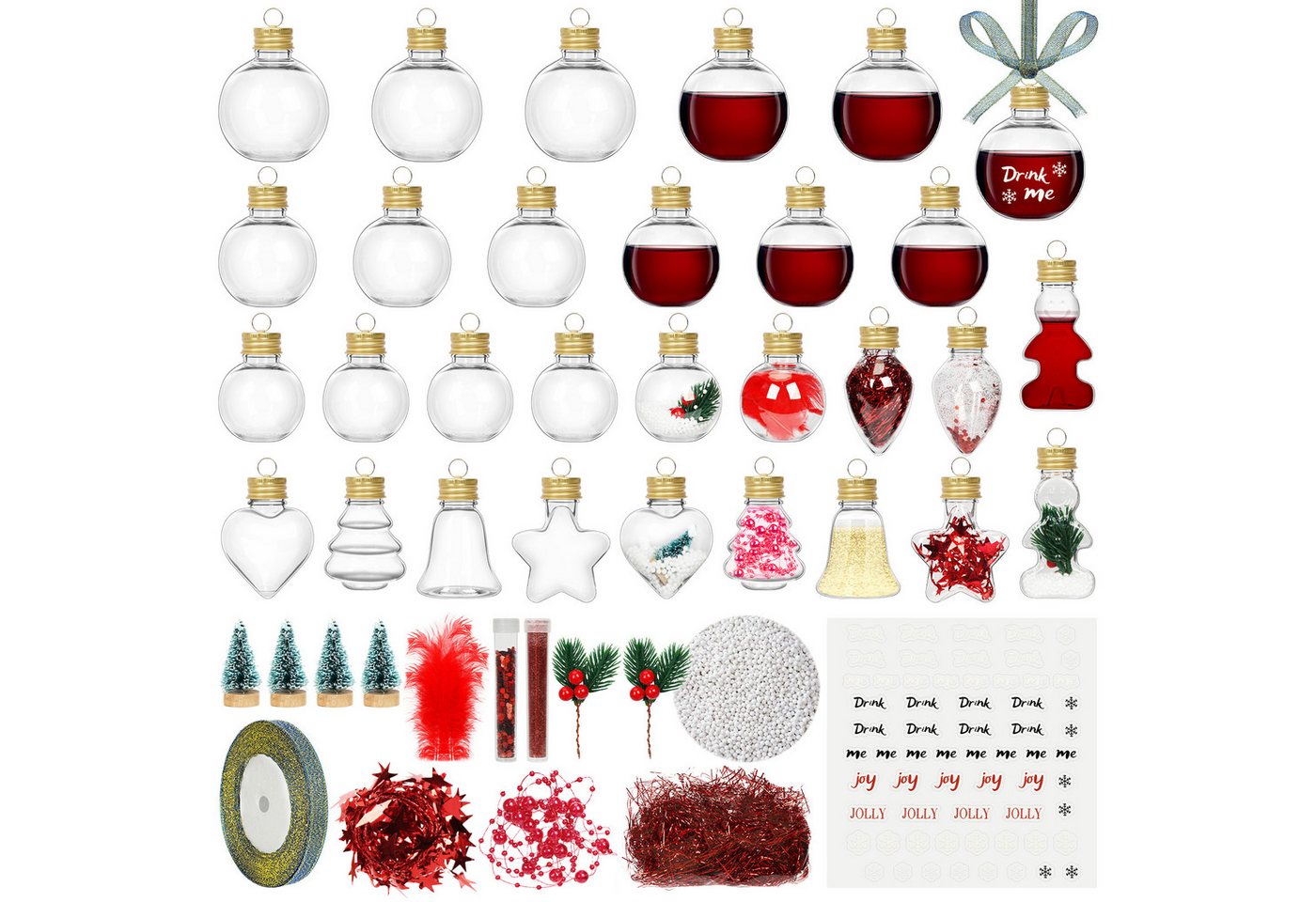 OSTWOLKE Weihnachtsbaumkugel 30x Christbaumkugeln Weihnachtskugeln zum Befüllen DIY Festliche Deko, Durchsichtige Kugeln, geeignet zum Befüllen & Aufhängen OSTWOLKE Weihnachtsbaumkugel 30x Christbaumkugeln Weihnachtskugeln zum Befüllen DIY Festliche Deko, Durchsichtige Kugeln, geeignet zum Befüllen & Aufhängen von OSTWOLKE