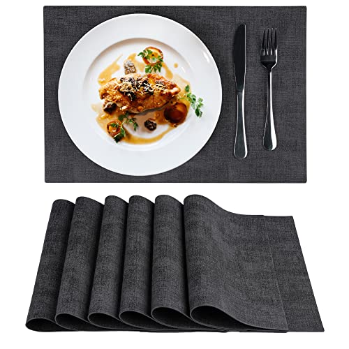 OSVINO Platzsets 4er Set Lederoptik Tischsets Abwaschbar Abwischbar Platzset Wasserdicht PVC Platzdeckchen Tischset für Hause Küche Restaurant Hotel von OSVINO