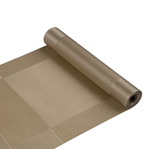 OSVINO Tischläufer Modern Abwaschbar Champagner PVC Material Gewebte Tischdecke Tischläufer Teetisch Teematte Esstischdekoration, 180x30 cm von OSVINO