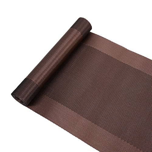 OSVINO Tischläufer Modern Abwaschbar Dunkelbraun PVC Material Gewebte Tischdecke Tischläufer Teetisch Teematte Esstischdekoration, 180x30 cm von OSVINO