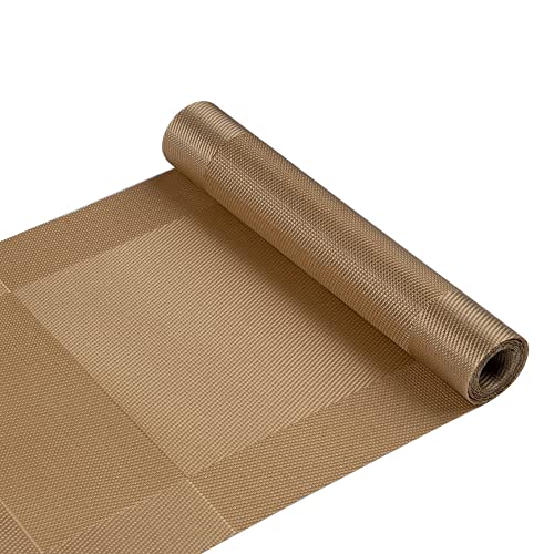 OSVINO Tischläufer Modern Abwaschbar Gold PVC Material Gewebte Tischdecke Tischläufer Teetisch Teematte Esstischdekoration, 180x30 cm von OSVINO