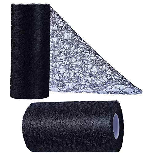 OSVINO Tischläufer Spitze Schwarz 15cm x 25m Hochzeitsdeko Retro Tischband Spitze Tischdeko, Dekorieren für Taufe Partys Hochzeit Weihnachten Kommunion Jubiläum, Handwerk Verpackung Material von OSVINO