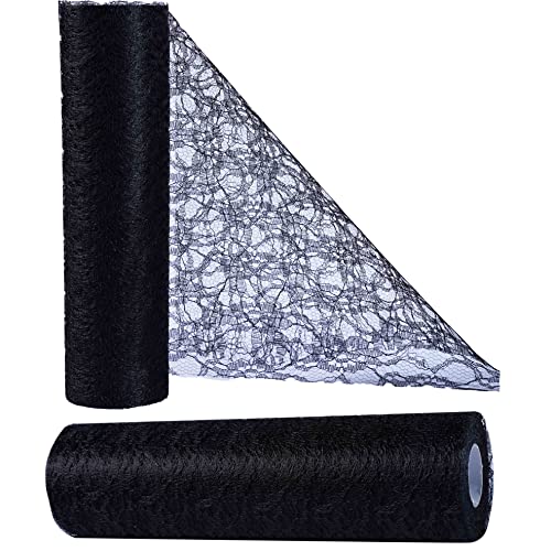 OSVINO Tischläufer Spitze Schwarz 30cm x 25m Hochzeitsdeko Retro Tischband Spitze Tischdeko, Dekorieren für Taufe Partys Hochzeit Weihnachten Kommunion Jubiläum, Handwerk Verpackung Material von OSVINO