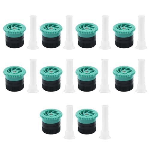 OSVJE 10 Stück grüne variable Bogendüse, 4AN Pop-Up-Sprinklerköpfe Ersatz, verstellbares 360°-Vollkreis-Sprühmuster für Garten-Rasenbewässerung von OSVJE