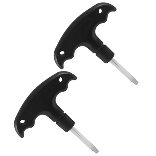OSVJE Verstellbarer Golf-Drehmomentschlüssel, ergonomischer Kunststoffgriff, Edelstahl, tragbares Kugelschläger-Einstellkopf-Werkzeug für Ballschlägerausrüstung/Golfer (schwarz), 2 Stück von OSVJE