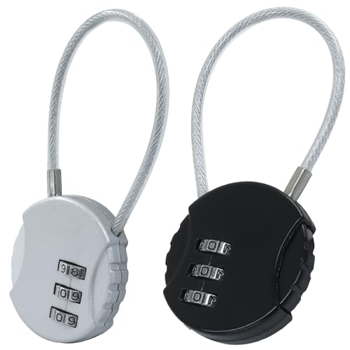 OSVJE Wasserdichtes Zahlenschloss, Mini-Vorhängeschloss, Gepäckschloss, Outdoor, 3-stelliger Schulspind, Rucksack für Reisen/Werkzeugkasten, 4 Stück von OSVJE