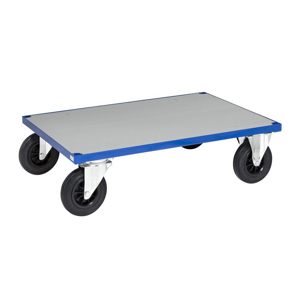 OSWALD Transportgeräte Transportwagen Basiswagen mit Bremse und Blechboden 1.200 x 800 x 260 mm, 500 kg blau, (NK430-3B), Pulverlackiert, Boden mit 2 mm Stahlblech ummantelt von OSWALD Transportgeräte