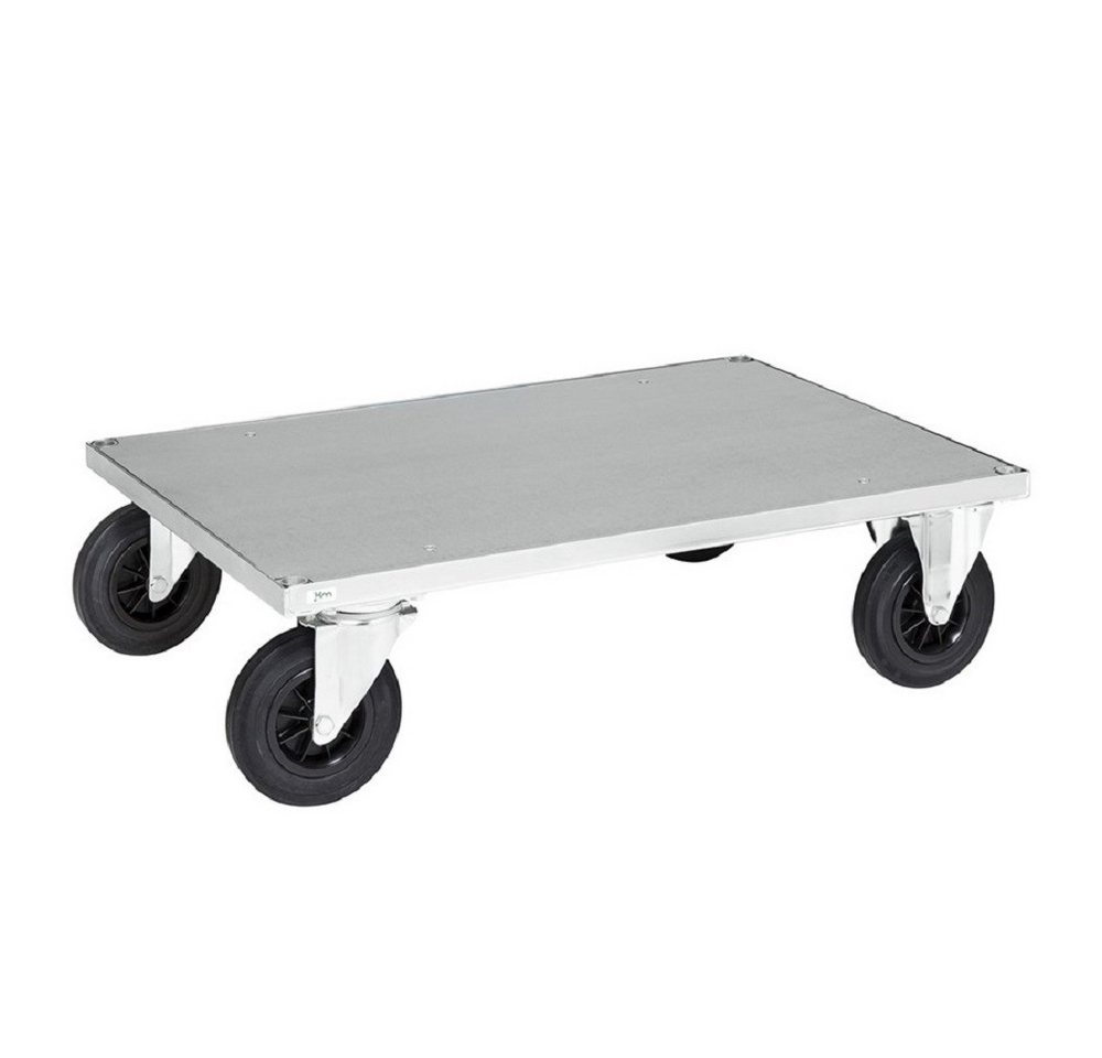 OSWALD Transportgeräte Transportwagen Basiswagen mit Bremse und Blechboden 1000x700x260 mm, 500 kg verzinkt, (NK630-2B), Boden mit 2 mm starkem, elektrolytisch verzinktem Stahlblech ummantelt von OSWALD Transportgeräte
