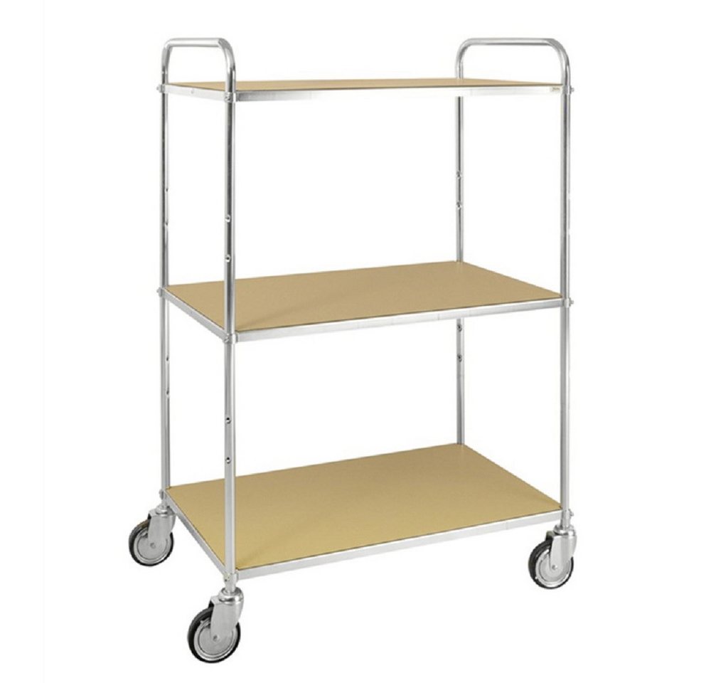 OSWALD Transportgeräte Transportwagen ESD-Etagenwagen 250 kg, mit 3 Böden, 980 x 585 x 1.445 mm, verzinkt, (NK4123-ESDB), Elektrolytisch verzinkt mit 3 ESD Böden von OSWALD Transportgeräte
