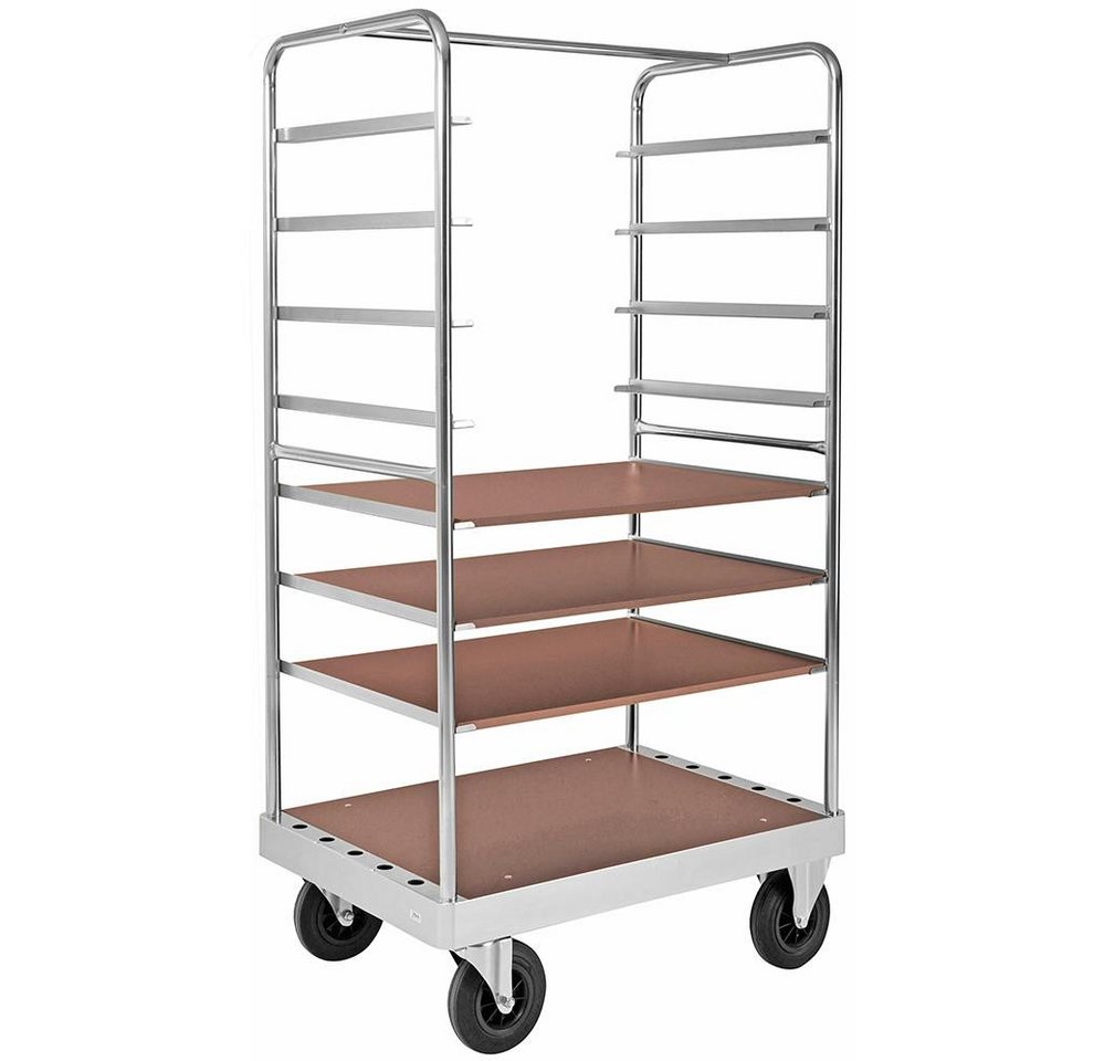 OSWALD Transportgeräte Transportwagen Etagenwagen mit 4 Böden 1.200 x 800 x 1.900 mm, 800 kg - verzinkt von OSWALD Transportgeräte