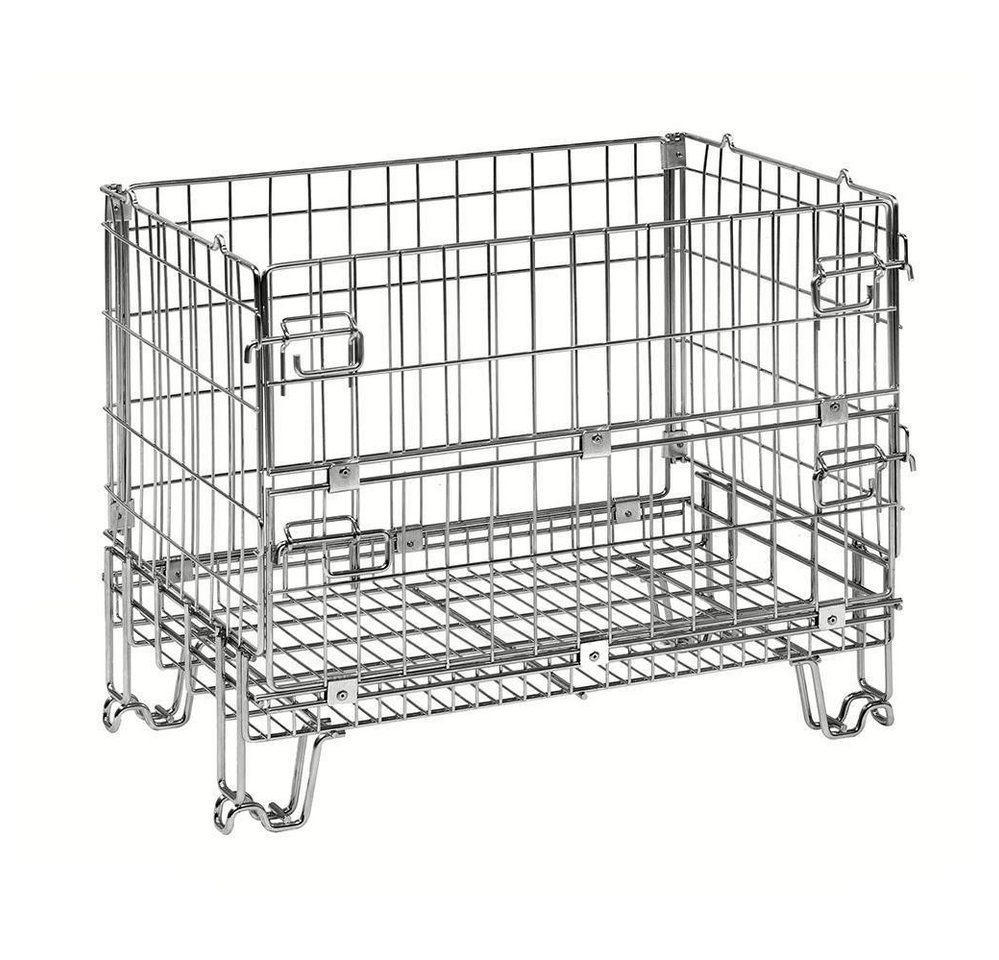 OSWALD Transportgeräte Transportwagen Gitterbox Palettenbox 300 kg faltbar LxBxH 860 x 580 x 680 mm verzinkt von OSWALD Transportgeräte
