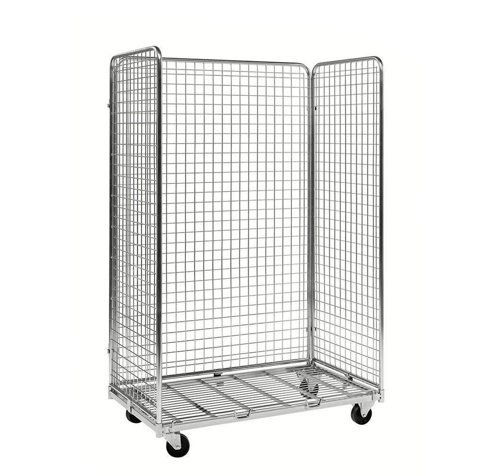 OSWALD Transportgeräte Transportwagen Gitterrollwagen 400 kg 3 Seiten, LxBxH 1.150 x 665 x 1.790 mm verzinkt von OSWALD Transportgeräte