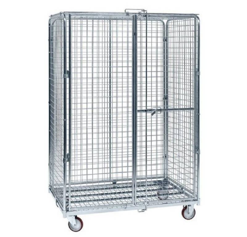 OSWALD Transportgeräte Transportwagen Gitterrollwagen 600 kg, verschließbar, LxBxH 1.200 x 800 x 1.870 mm von OSWALD Transportgeräte