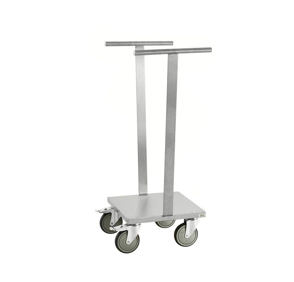 OSWALD Transportgeräte Transportwagen Müllsackständer fahrbar, für 125 Ltr. Müllsäcke, 200 kg - Edelstahl C3, (NK3030MR), Verschweißter Edelstahl, mit stabilem Boden von OSWALD Transportgeräte