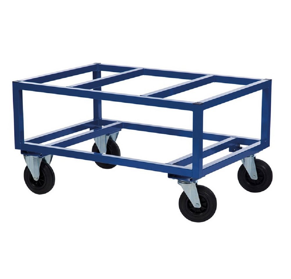 OSWALD Transportgeräte Transportwagen Paletten-Fahrgestell, hoch, 1.200 x 1.000 x 650 mm, 800 kg - Blau, (NK221-FIN-BB), passend für EUR Paletten 1.200 x 1000 mm von OSWALD Transportgeräte