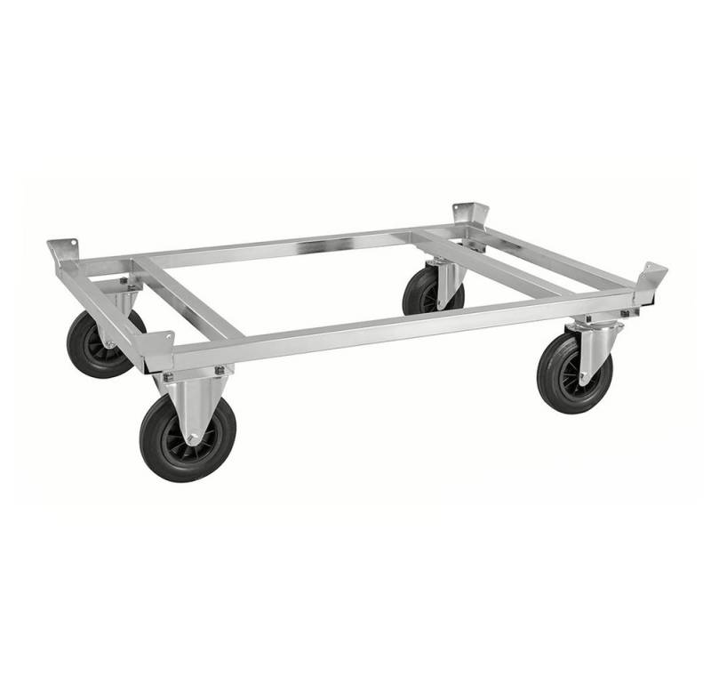 OSWALD Transportgeräte Transportwagen Paletten-Fahrgestell, niedrig, 1.244 x 844 x 355 mm, 800 kg - verzinkt, (NK217-EPB), Elektrolytisch verzinkt, passend für EUR Paletten 1.200 x 800 mm von OSWALD Transportgeräte