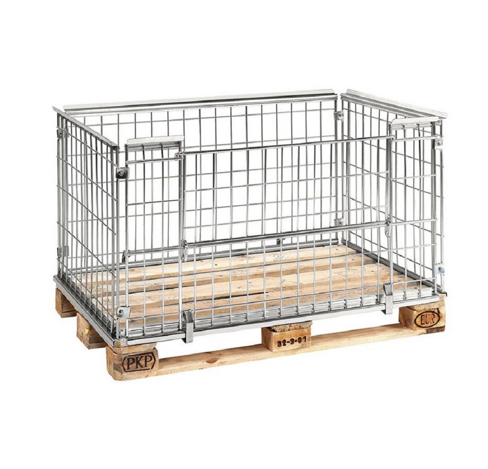 OSWALD Transportgeräte Transportwagen Palettenaufsatz Gitterbox, Klappe an Längsseite - 1.220 x 820 x 640 mm, (NK080062), Maschenweite: 65 x 120 mm OSWALD Transportgeräte Transportwagen Palettenaufsatz Gitterbox, Klappe an Längsseite - 1.220 x 820 x 640 mm, (NK080062), Maschenweite: 65 x 120 mm von OSWALD Transportgeräte