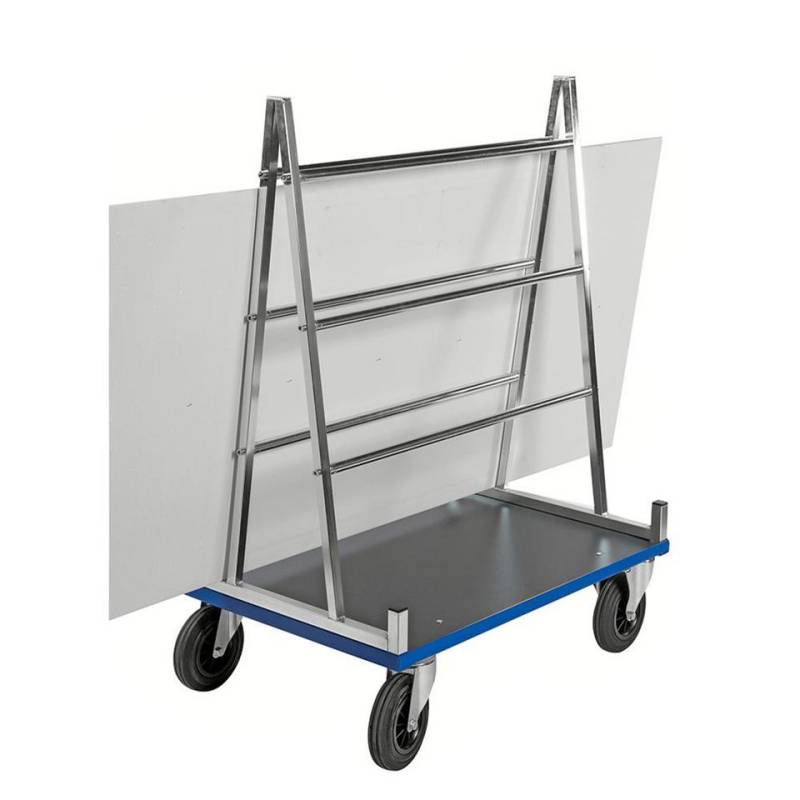 OSWALD Transportgeräte Transportwagen Plattenwagen, beidseitig 1.000 x 700 x 1.380 mm, 500 kg - verzinkt, Ladebreite des Bodens: 140 mm von OSWALD Transportgeräte