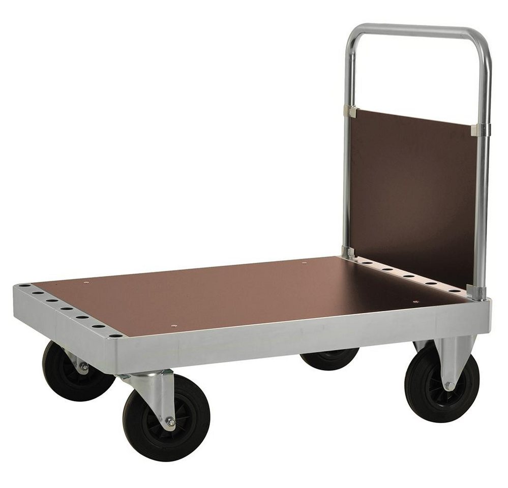 OSWALD Transportgeräte Transportwagen Plattformwagen mit Stirnwand 1.200 x 800 x 960 mm, 800 kg - verzinkt von OSWALD Transportgeräte