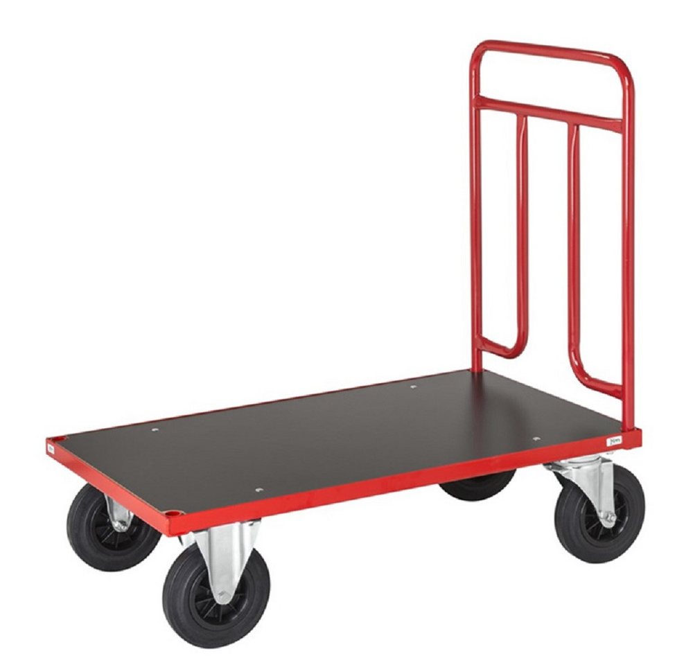 OSWALD Transportgeräte Transportwagen Plattformwagen variabel erweiterbar 1000 x 600 x 1000 mm, 500 kg - rot, (NK731-4B), Boden aus melaminbeschichteter MDF Platte von OSWALD Transportgeräte