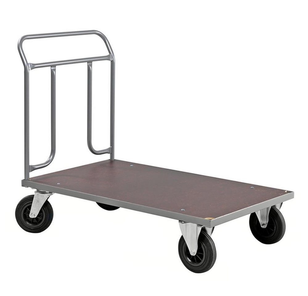 OSWALD Transportgeräte Transportwagen Plattformwagen variabel erweiterbar 1074 x 600 x 1000 mm, 500 kg, grau, (NK7731-4B), Boden aus melaminbeschichteter MDF Platte von OSWALD Transportgeräte