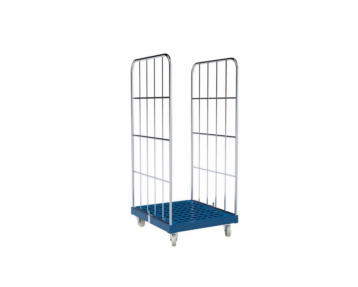 OSWALD Transportgeräte Transportwagen Rollbehälter 2-seitig, 724 x 815 x 1.630 mm, 500 kg Rollplatte Hygiene, (RW10087), Rollplatte geschlossen aus Kunststoff, Nutzhöhe 1.440 mm, Hygiene Grau von OSWALD Transportgeräte