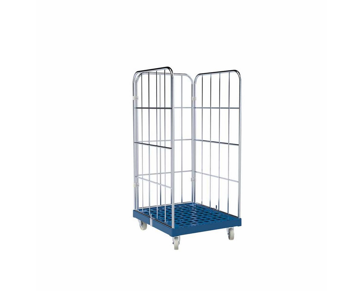 OSWALD Transportgeräte Transportwagen Rollbehälter 3-seitig 724 x 815 x 1.530 mm 500 kg Rollplatte Recycling, (RW10066), Rollplatte aus Kunststoff, Nutzhöhe 1.340 mm von OSWALD Transportgeräte